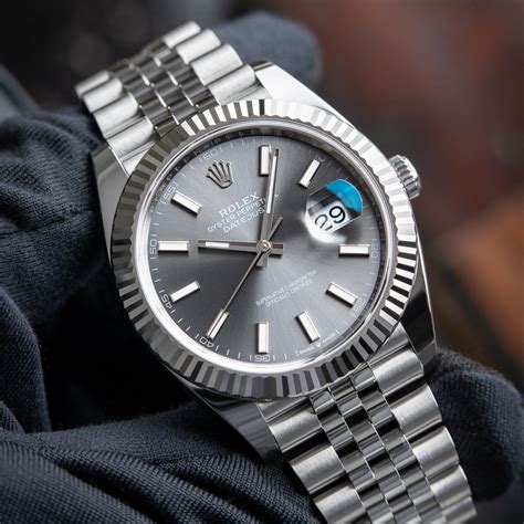 rolex silber datejust|Rolex Datejust 41mm silver dial.